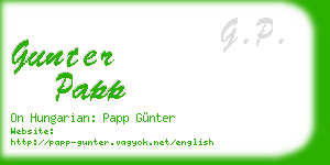 gunter papp business card
